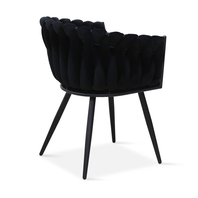 Modern Dining Room Velvet Dining Chairs with Black Powder Coating 