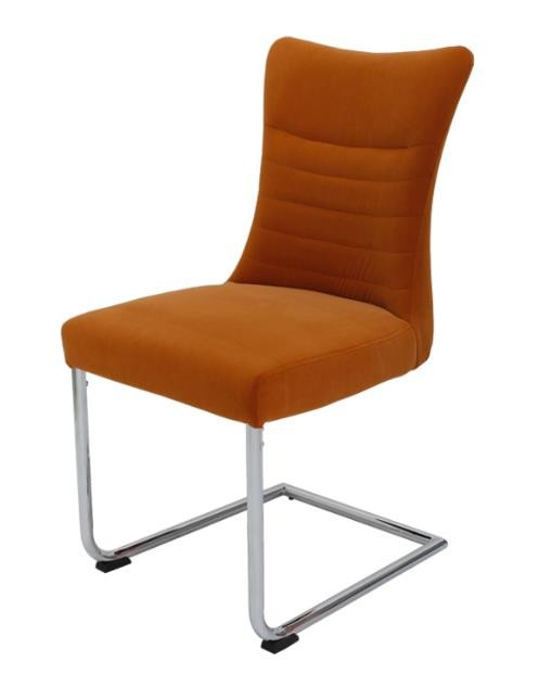 Modern Velvet  Chromed Metal Legs Dining Room Chairs