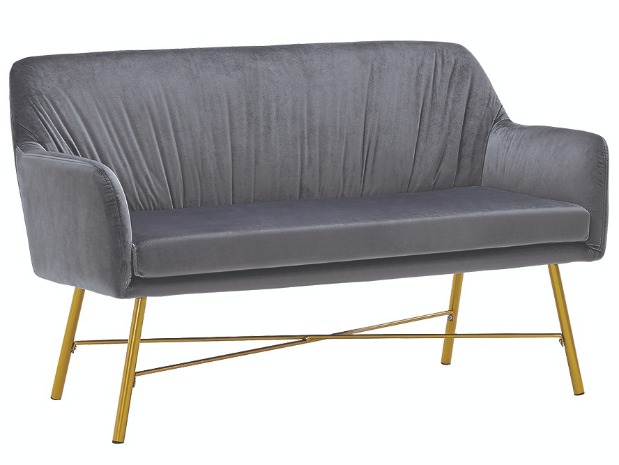 Modern Velvet Sofa with Golden Powder Coated Legs for Living Room