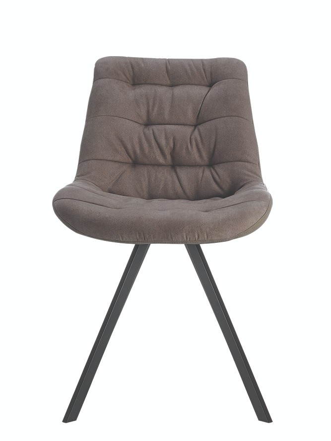 Morden PU+Fabric Dining Chair with metal tube powder coating