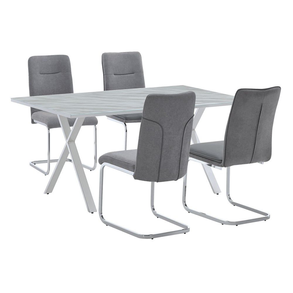U Shape Modern Dining Table Chair Set