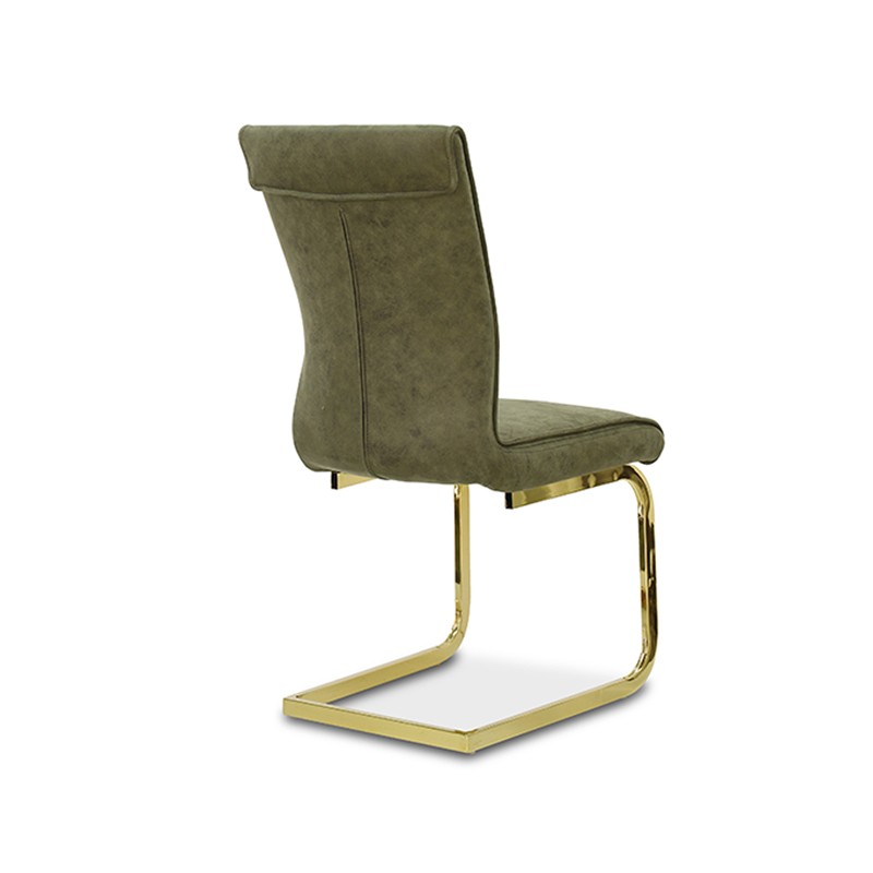 Leath-aire Fabric Dining Chair with Golden Chromed Legs Dining Room Furniture dining Room