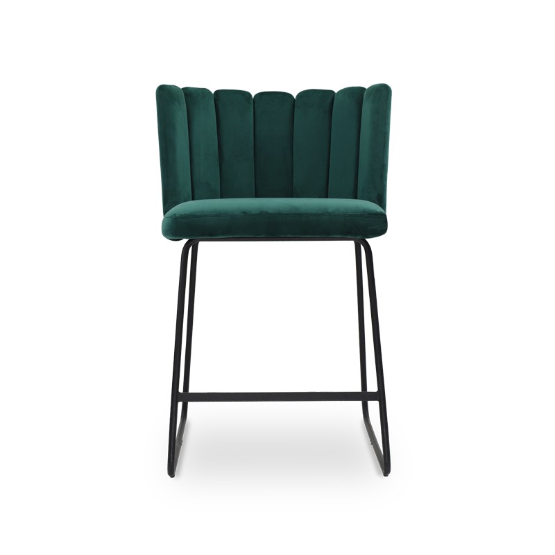 Modway Viscount Performance Velvet Upholstered Side Dining Chairs in Gold Green