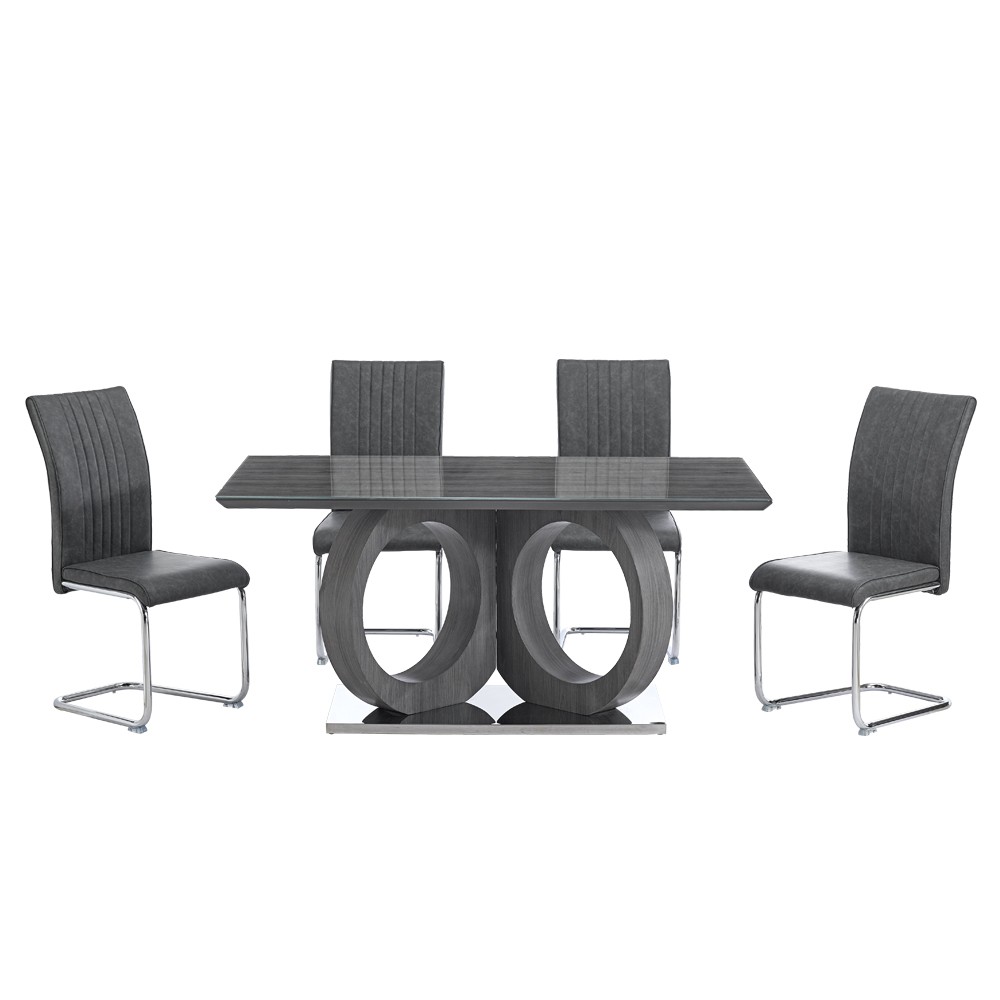 Modern Furniture Living Room Dining Room Set Glass Wooden Dining Tables and Chairs