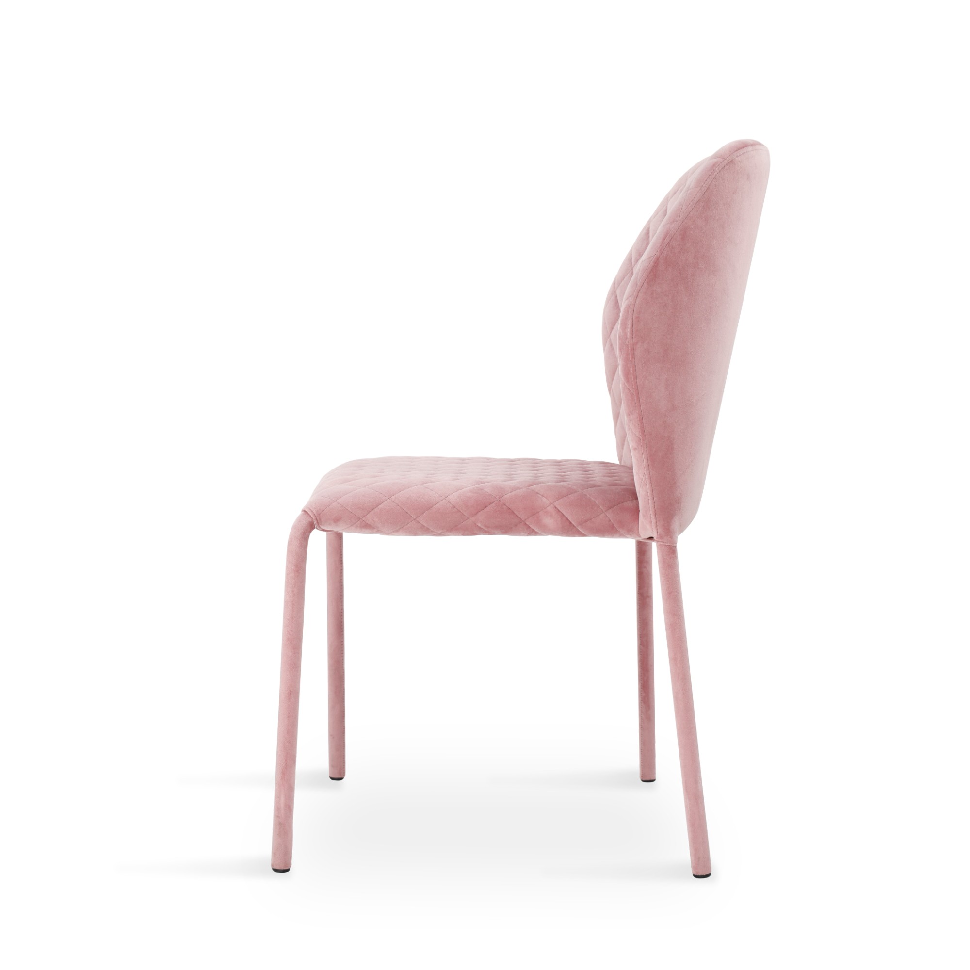 China Manufacturer ArmlessVelvet Fabric Chair Modern Dining Furniture with Metal Tube  Frame