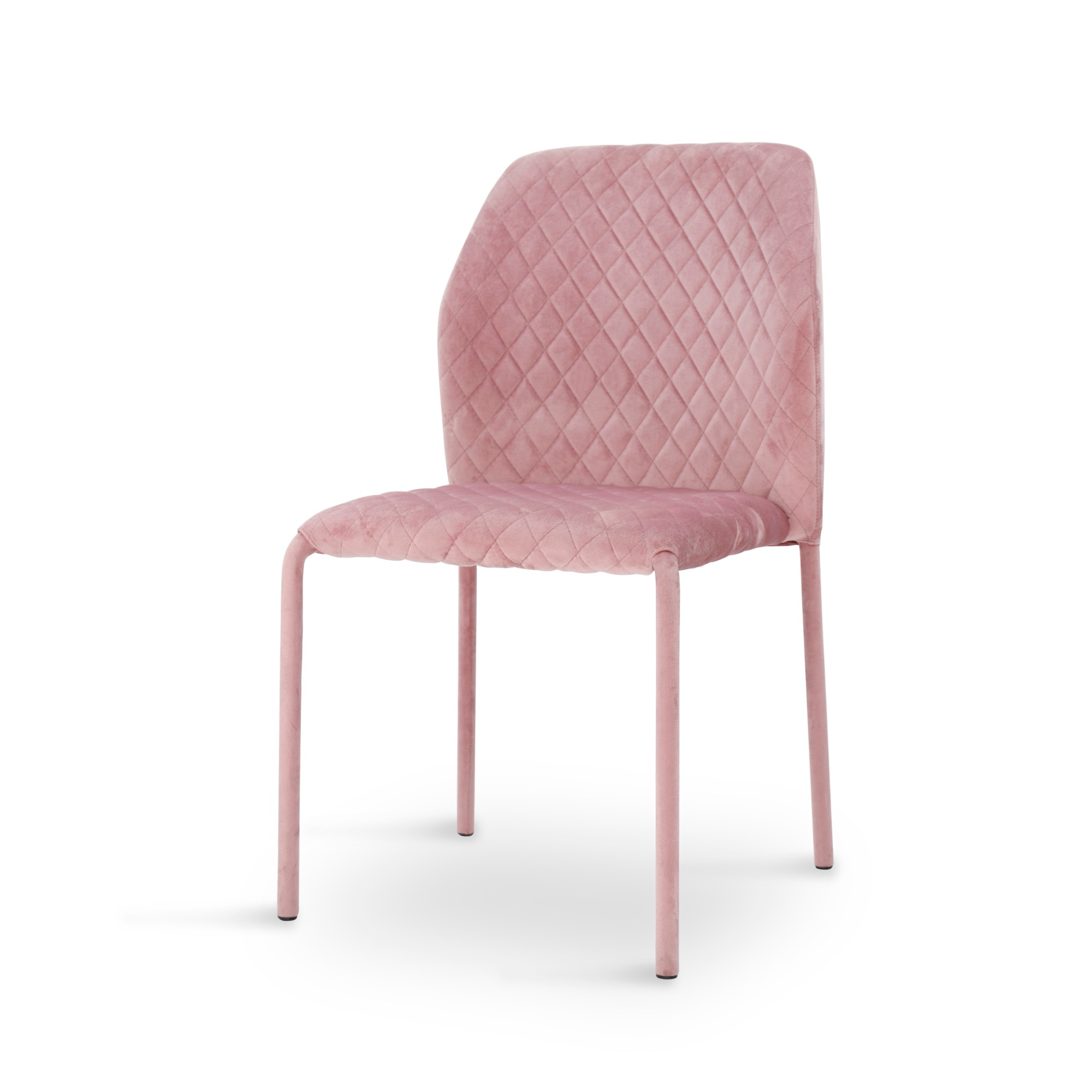 China Manufacturer ArmlessVelvet Fabric Chair Modern Dining Furniture with Metal Tube  Frame